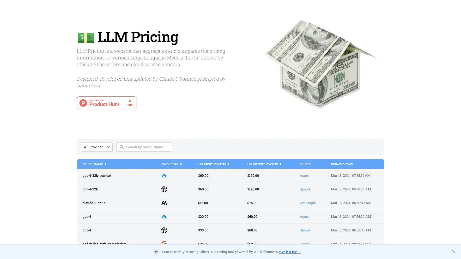 LLM Pricing 截图