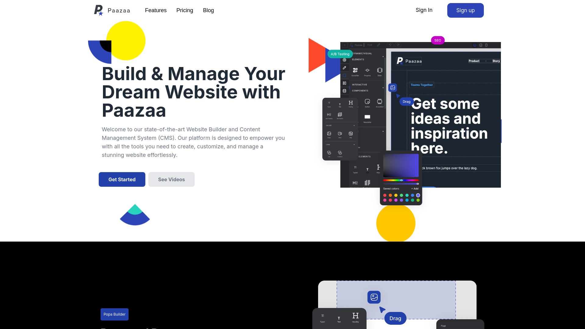 Paazaa is a smart website builder 截图