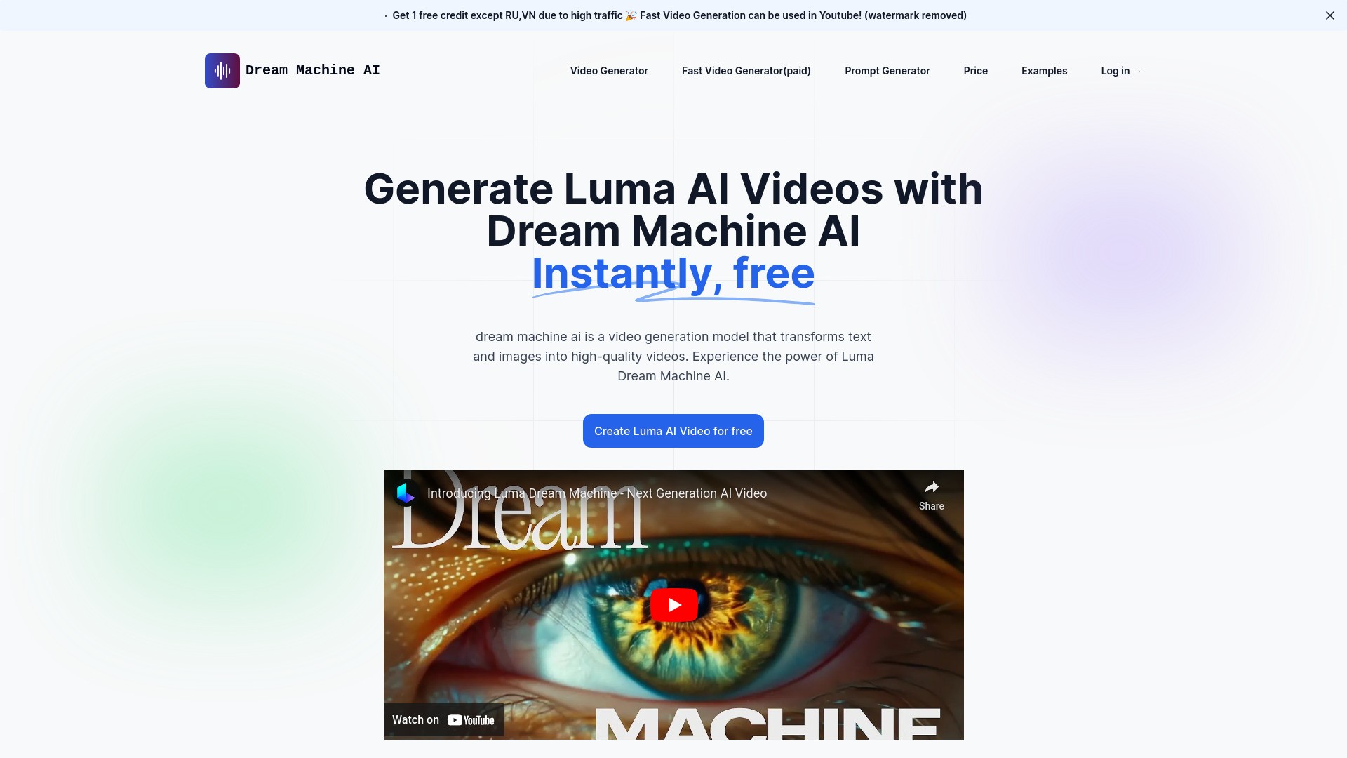 AI Video Generateor Dream Machine AI 截图