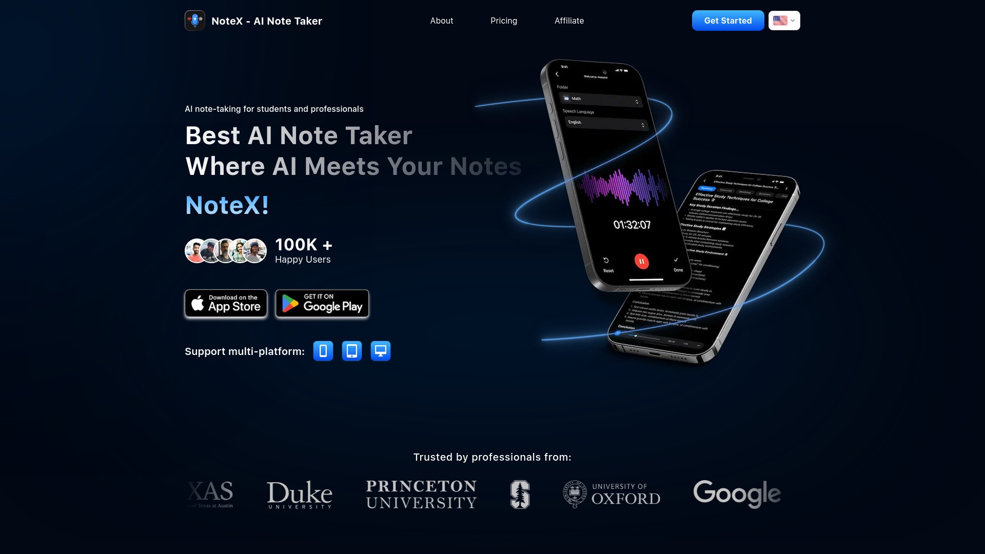 NoteX AI Notetaker, AI Notebook 截图