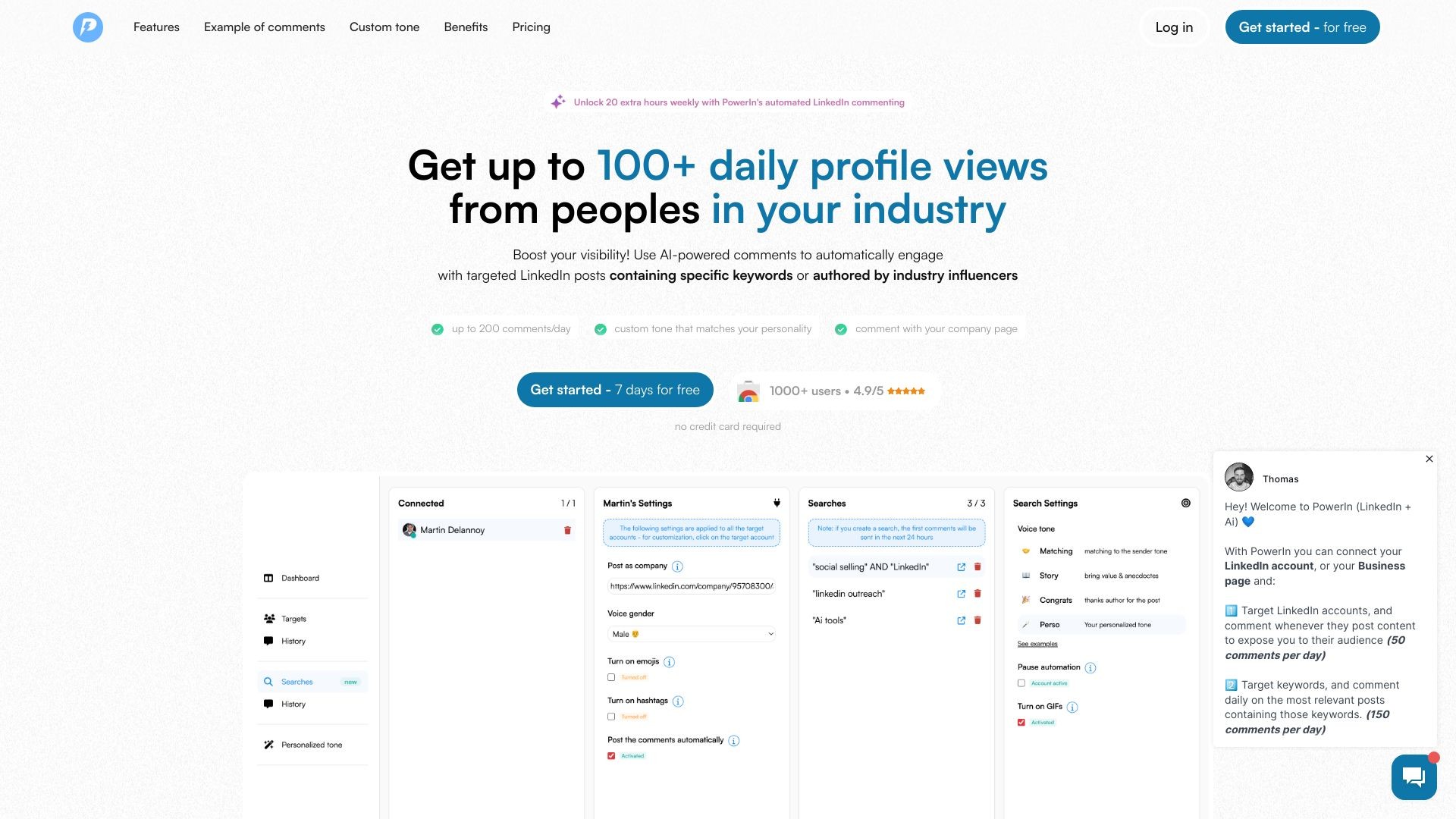 PowerIn - Automate LinkedIn Comments 截图