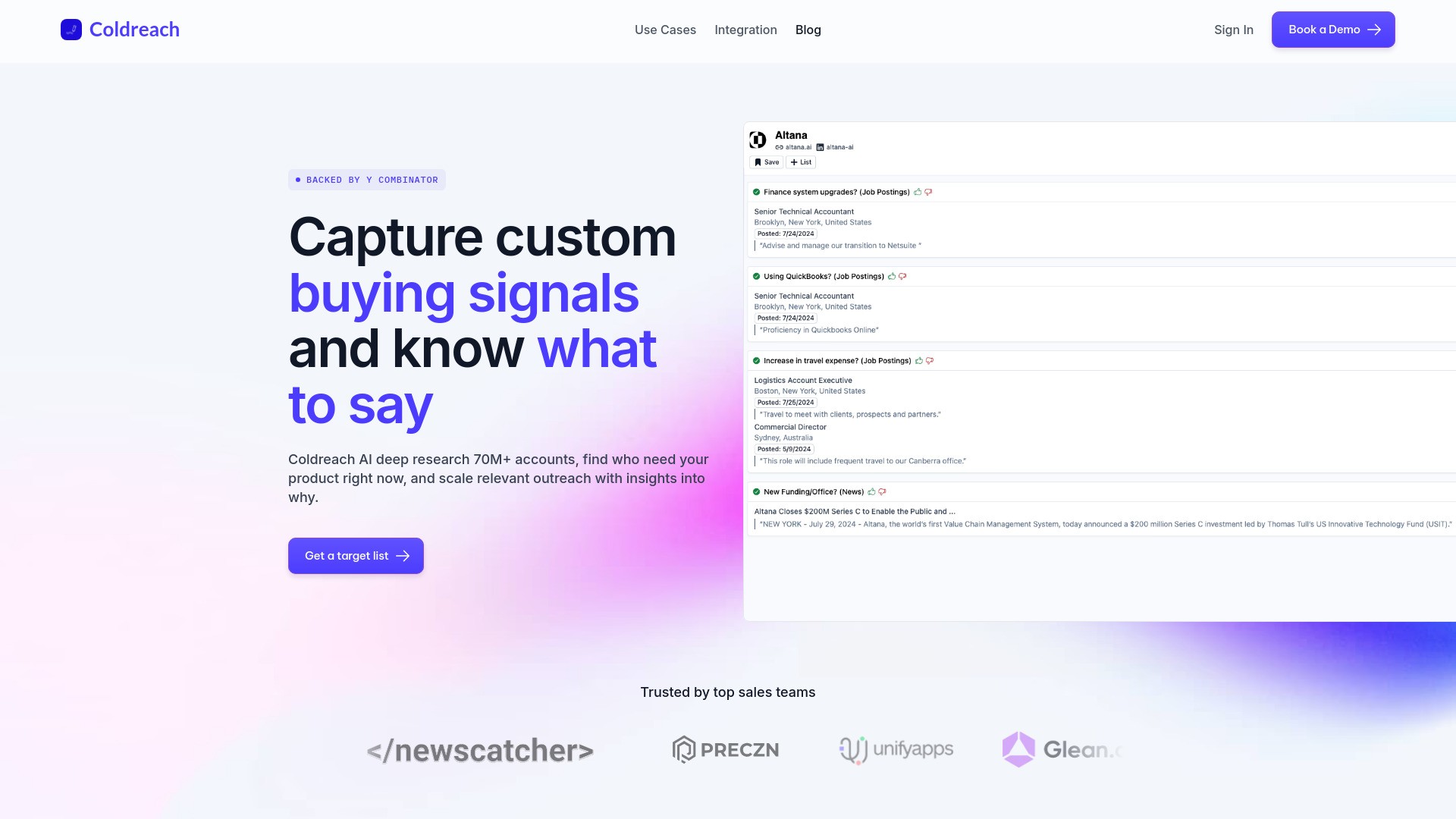 Coldreach (YC W23) 截图