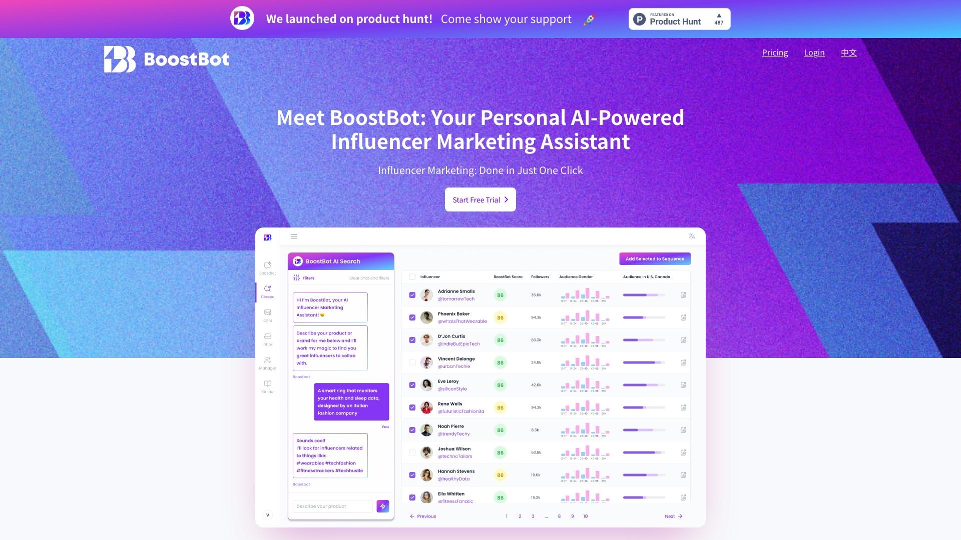 BoostBot - Influencer Marketing AI Agent 截图