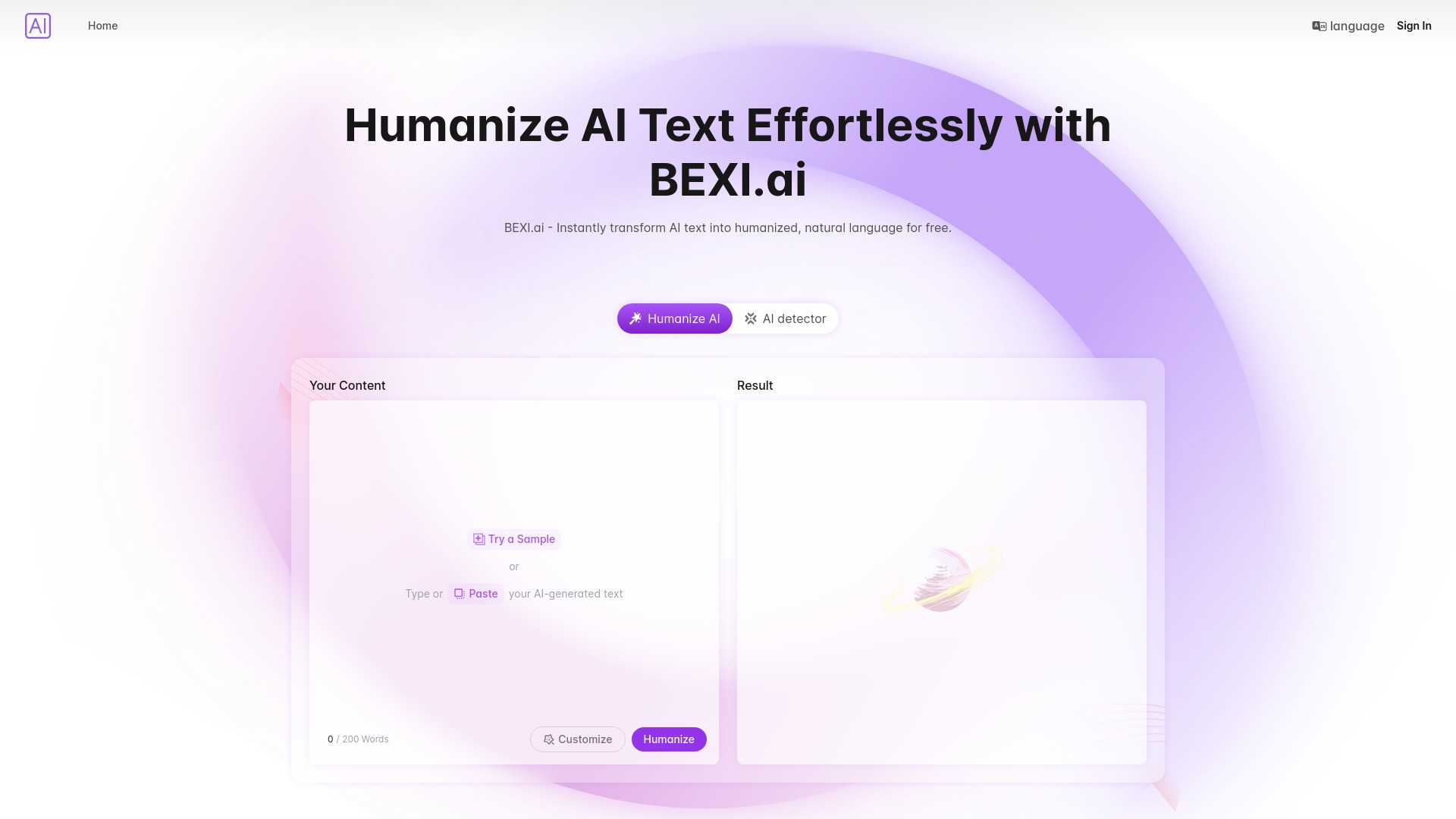 Bexi.ai: Free AI Humanizer and AI Detector 截图