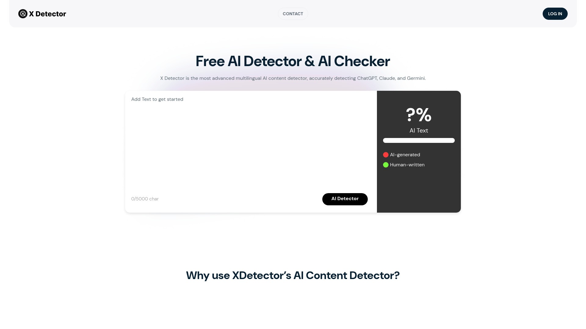 X Detector | AI Content Detector 截图