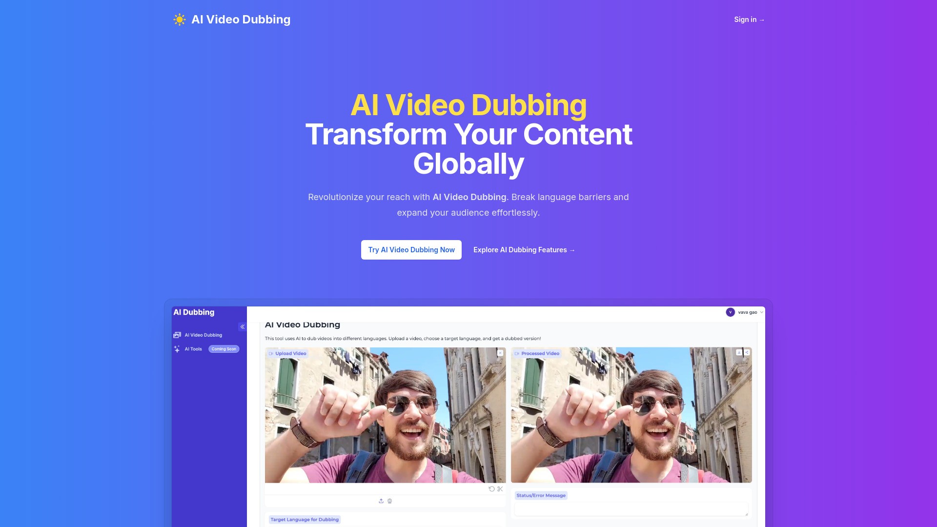 AI Video Dubbing 截图