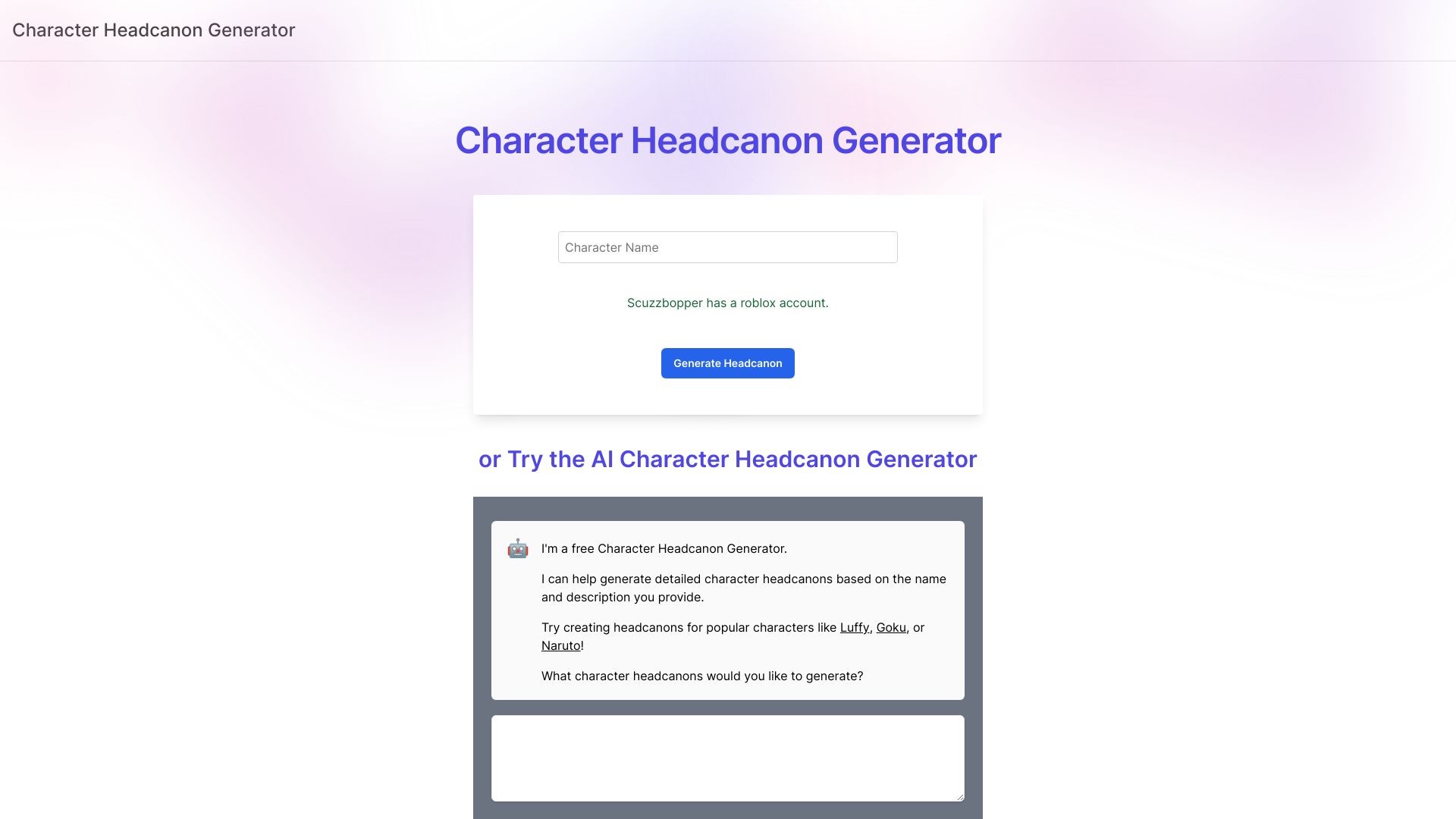 Headcanon Generator 截图