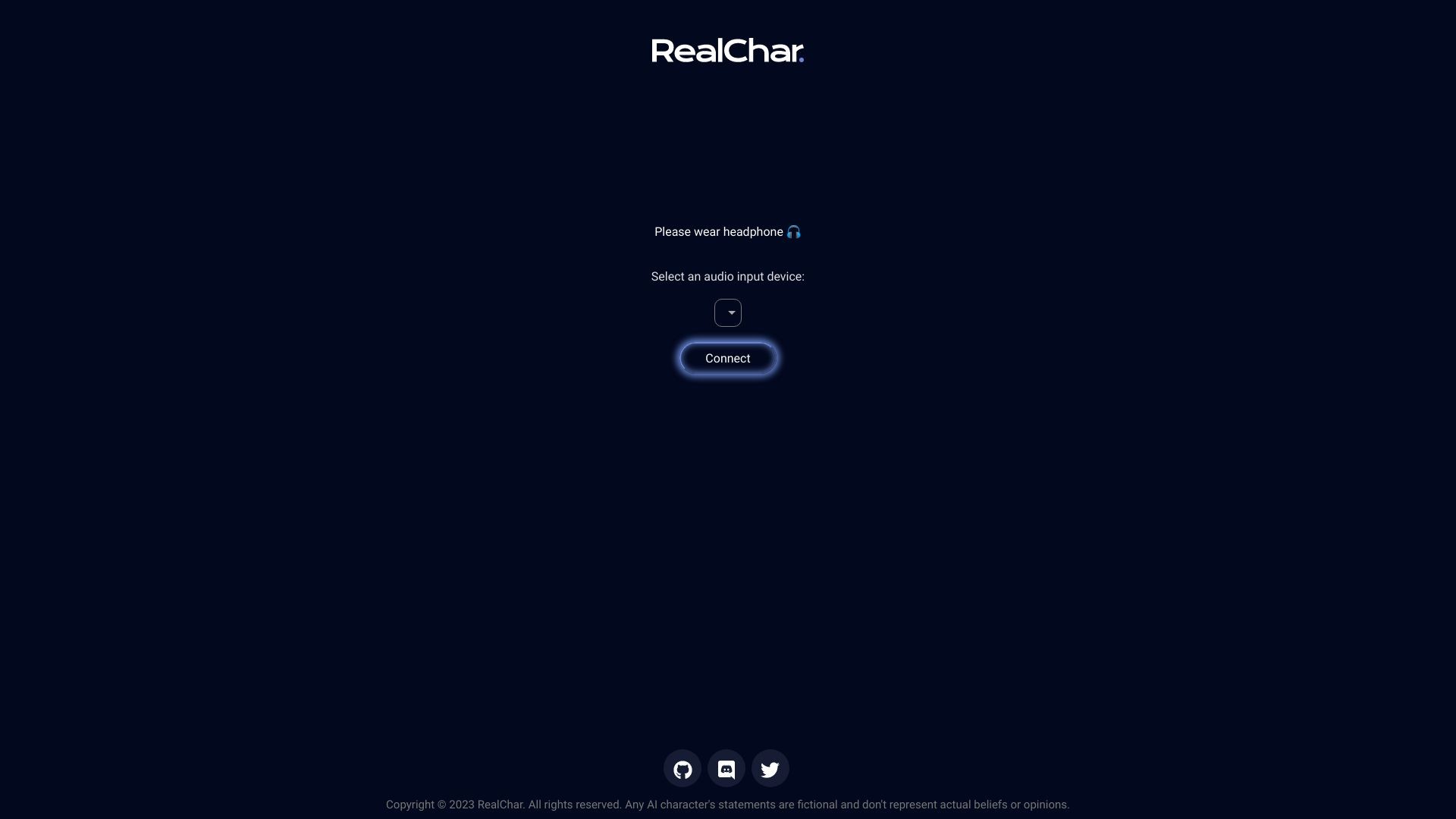 RealChar. - Your Realtime AI Character 截图