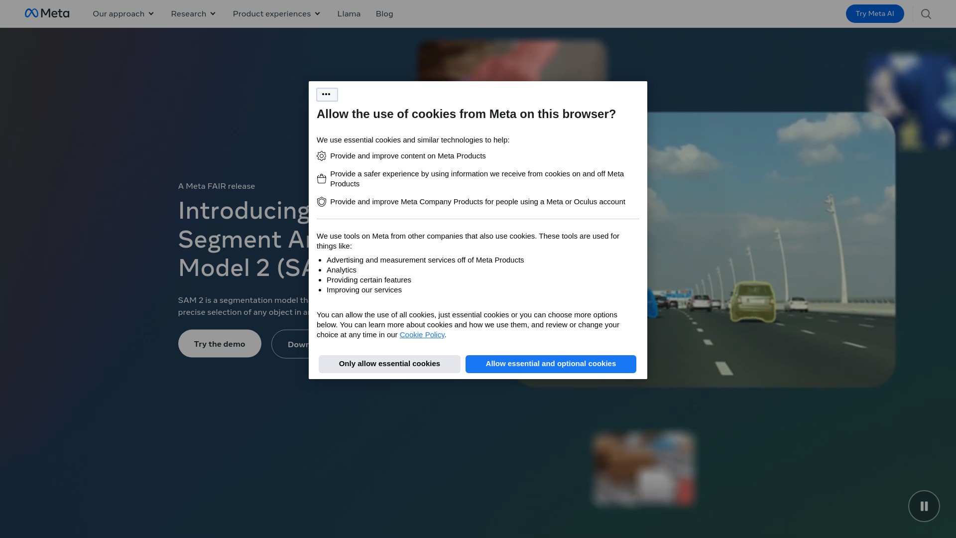 Meta Segment Anything Model 2 截图