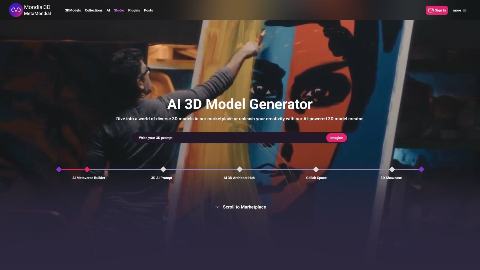 Mondial3D - AI 3D Model Generator 截图
