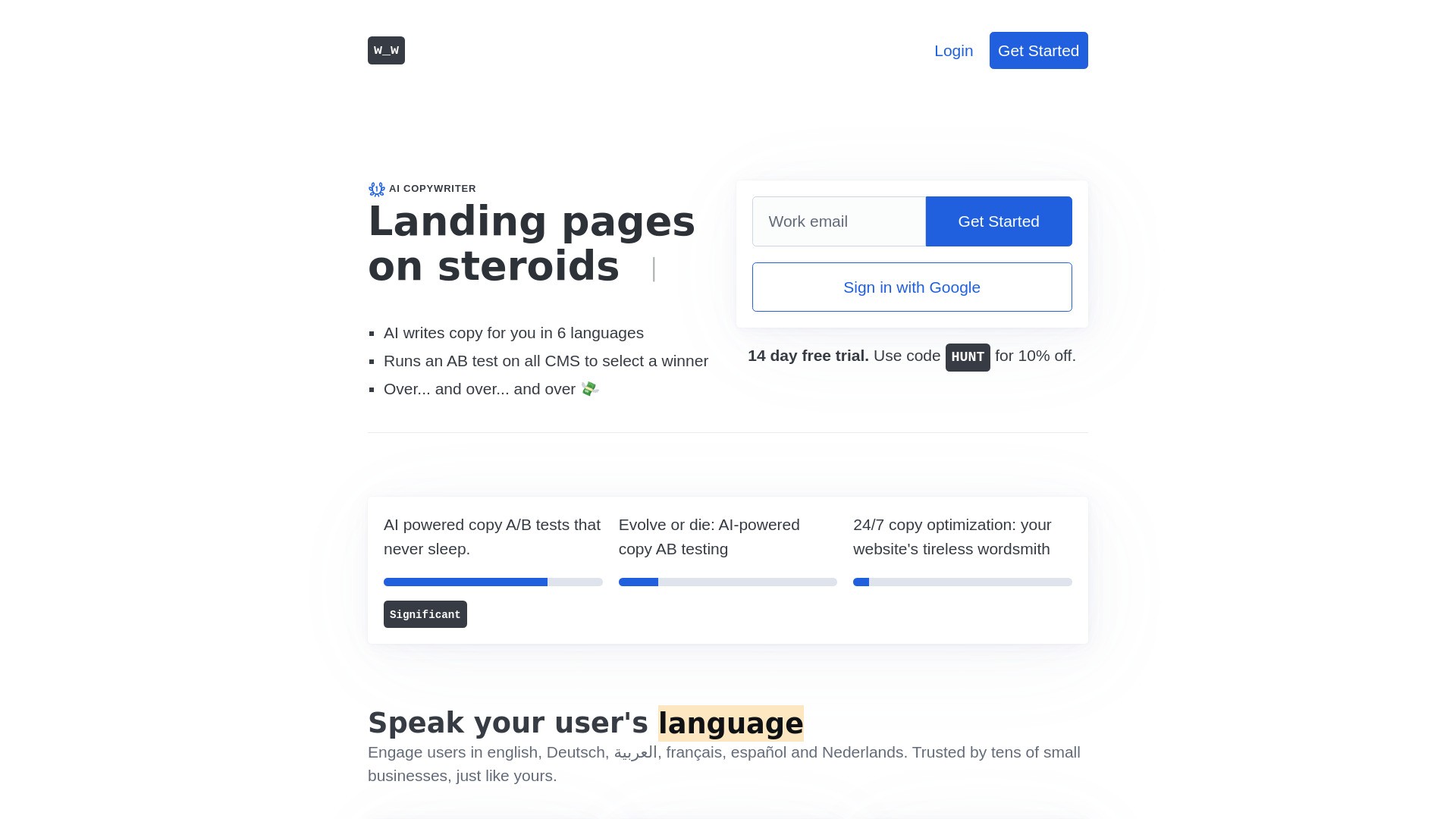 Wafrow. Landing pages on steroids 截图