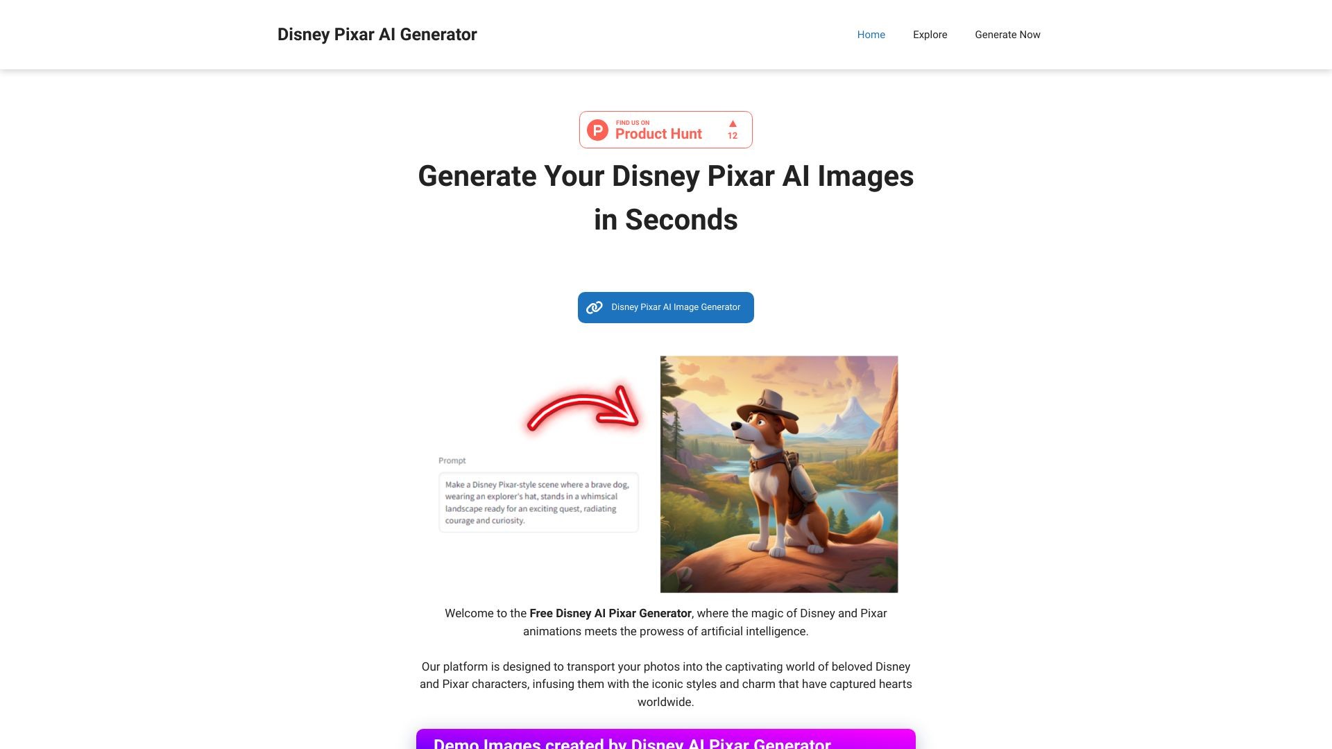 Disney Pixar AI Image Generator 截图
