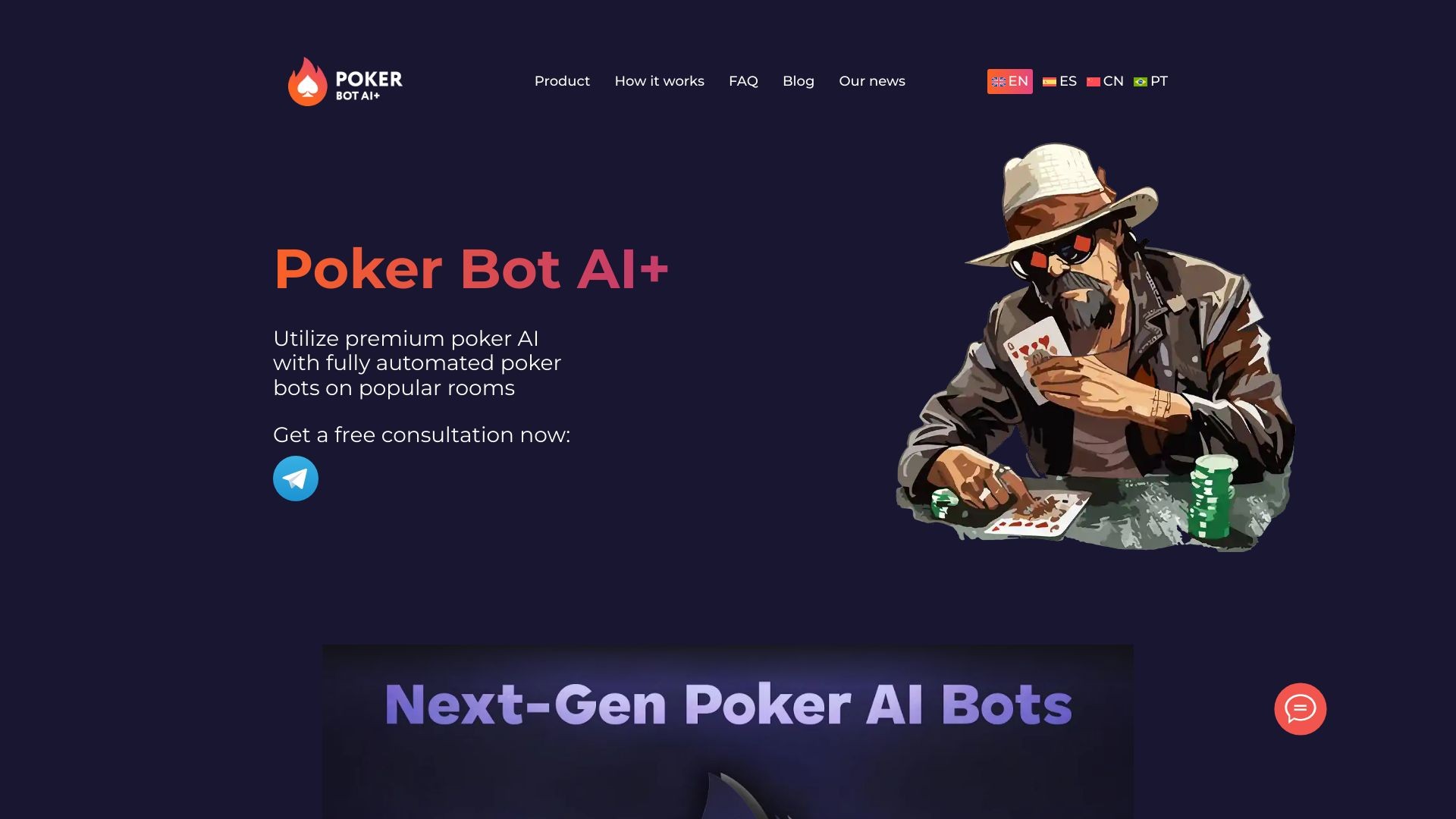 Poker Bot AI - Premium Poker AI and Bot Farm for Passive Earnings 截图