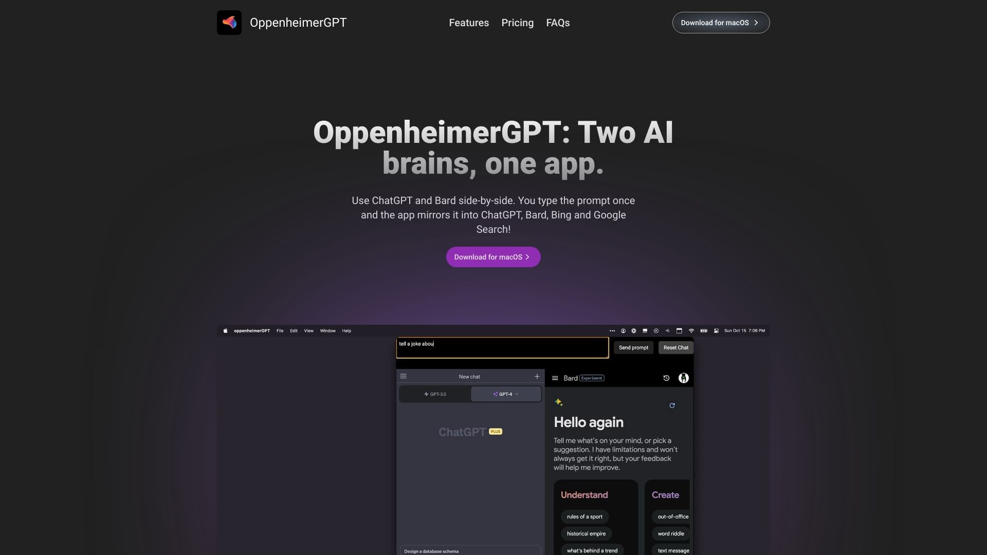 OppenheimerGPT: two AI brains, one app! 截图