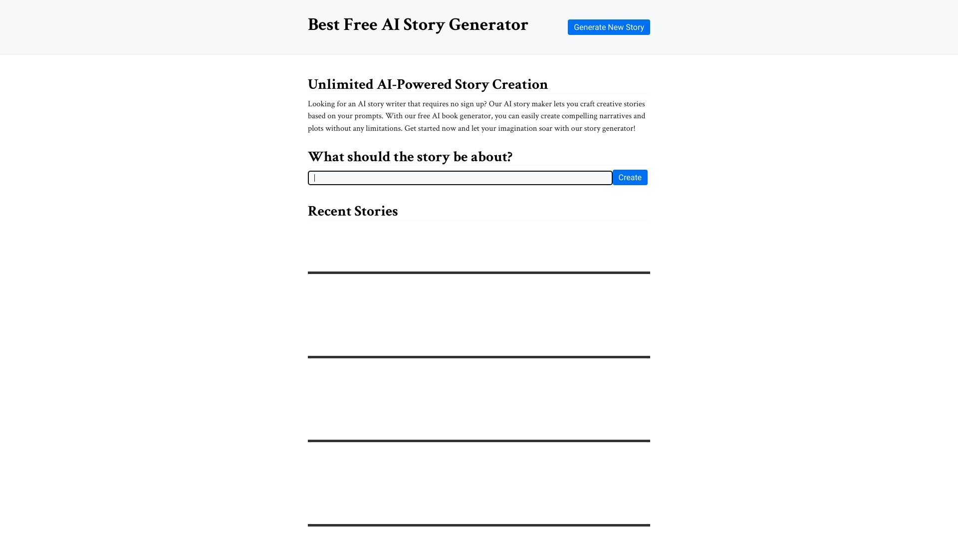 Free AI Story Generator 截图