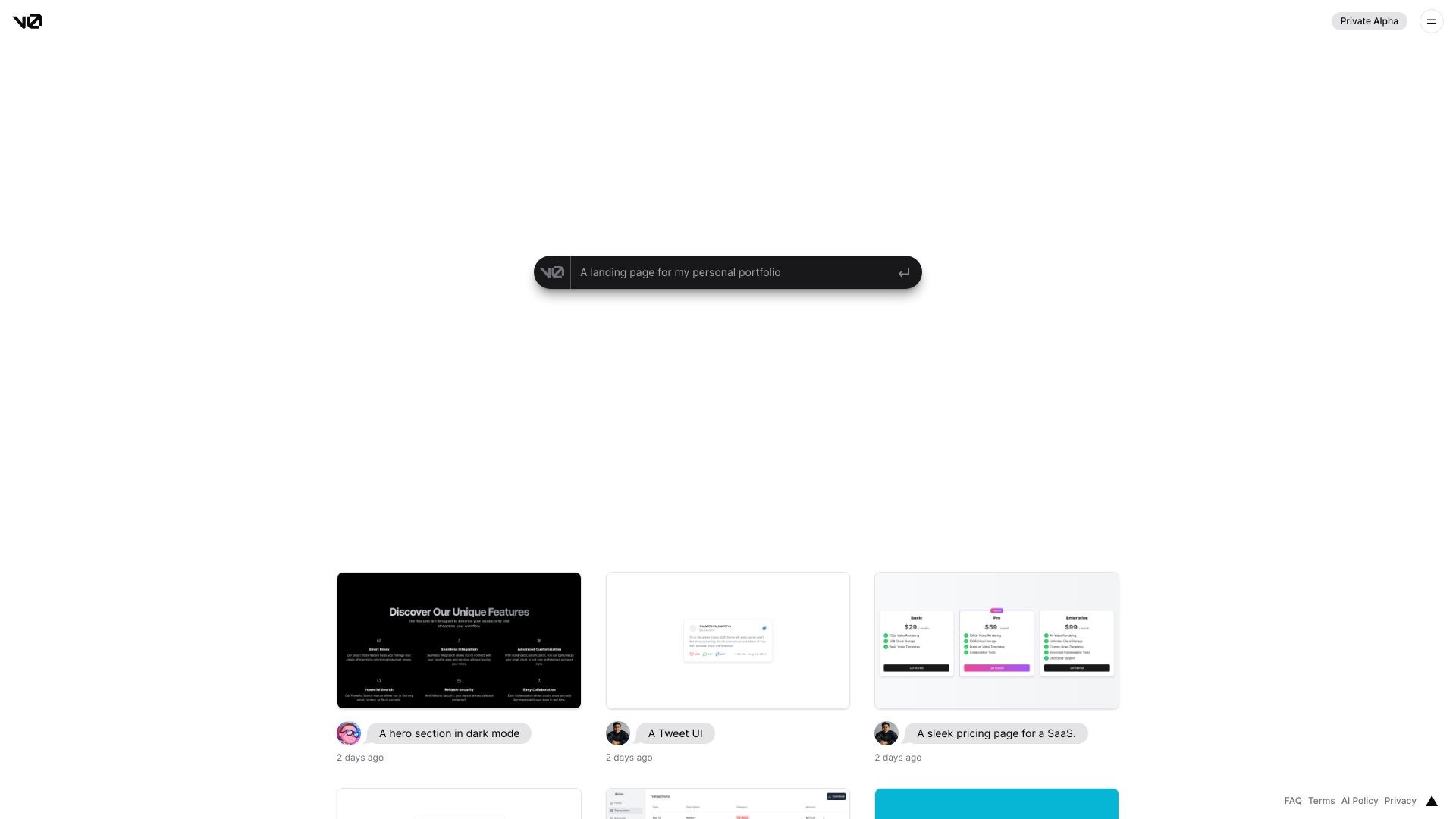 v0.dev by Vercel Labs 截图