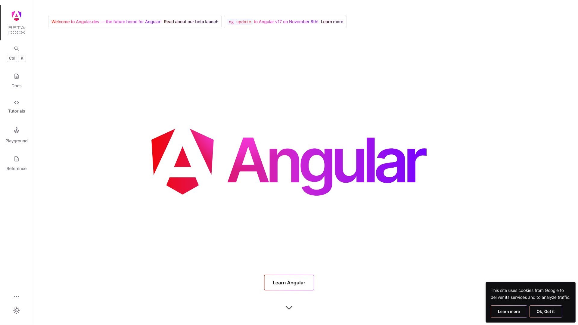 Angular.dev 截图