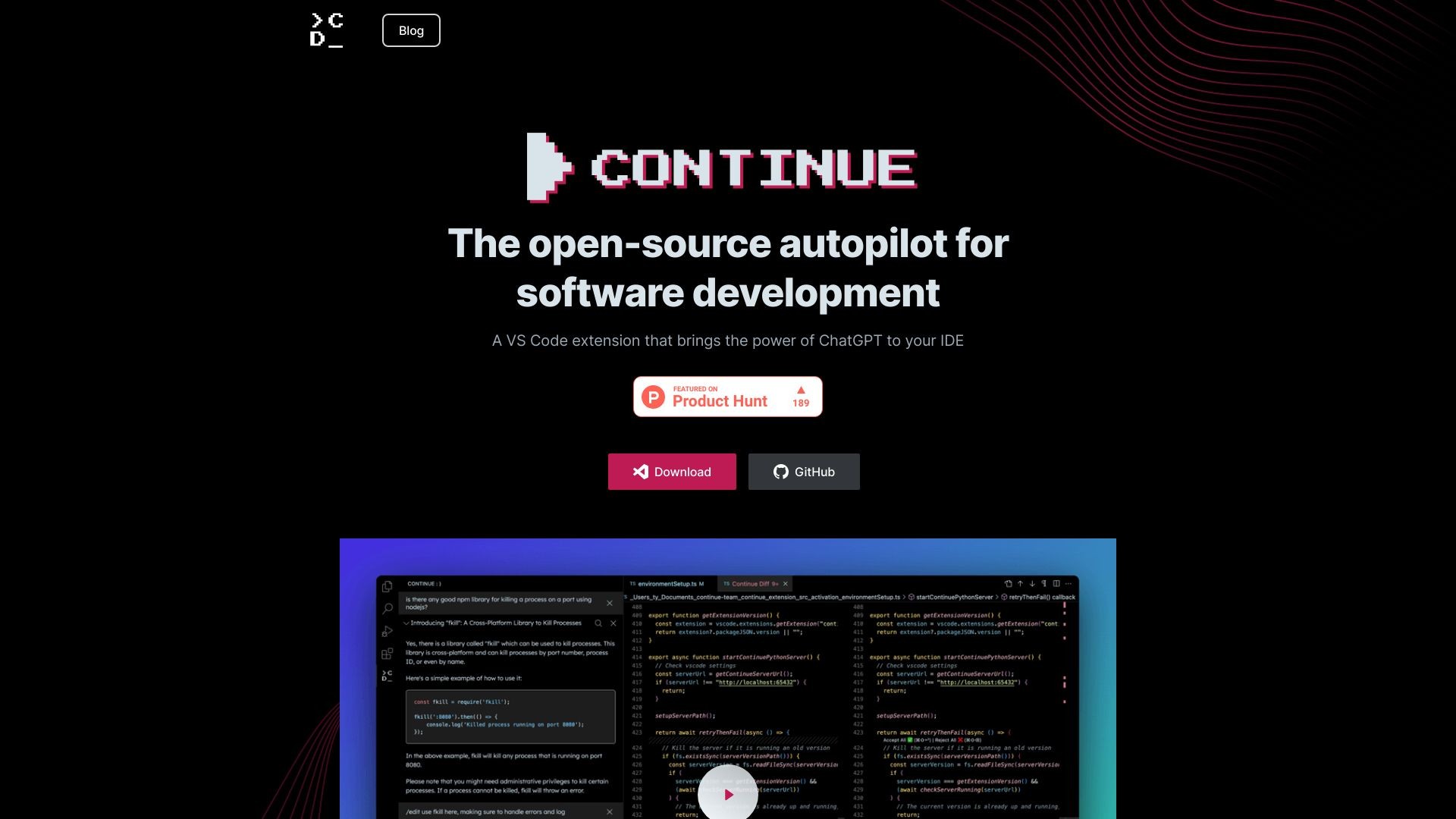 Continue 截图