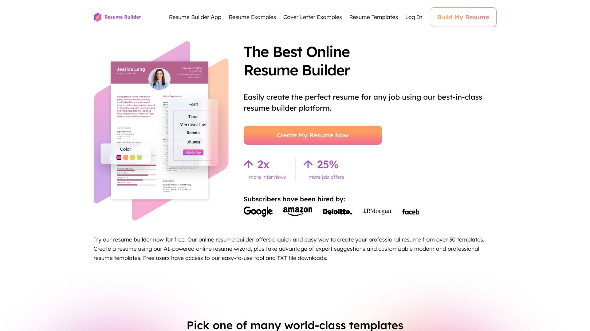 ResumeBuilder.com 截图