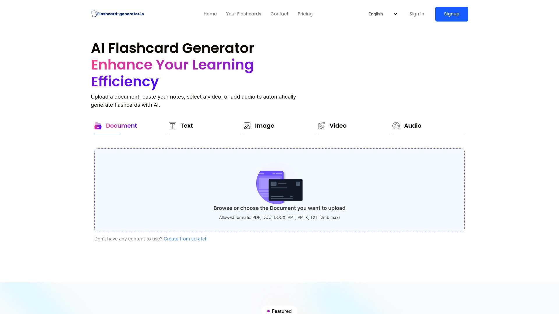 Flashcard generator 截图