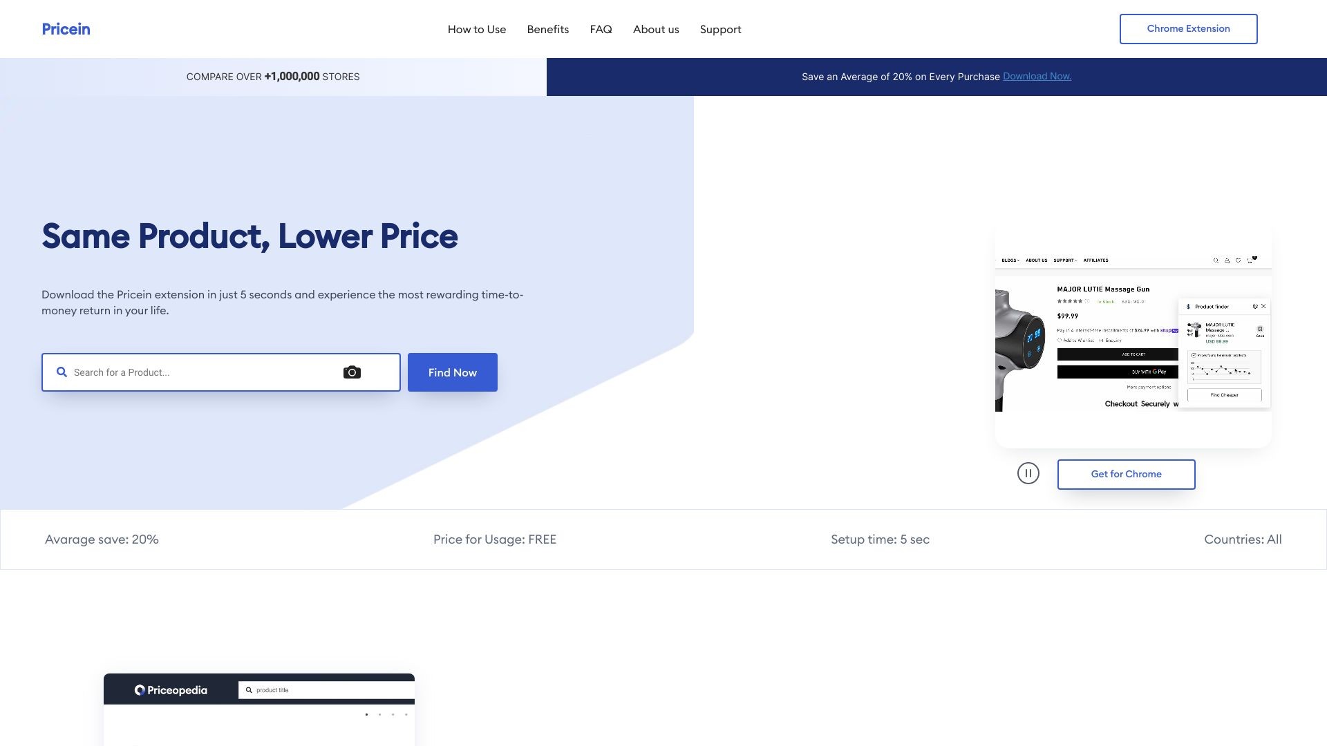 Pricein | same product lower price 截图